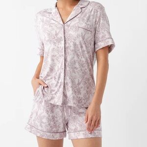 Cozy Earth Women's Bamboo Stretch Knit Classic Pajama Set - Lilac Toile